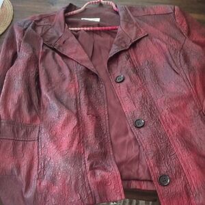 Erin London Red Tailored Blazer with Classic Collar